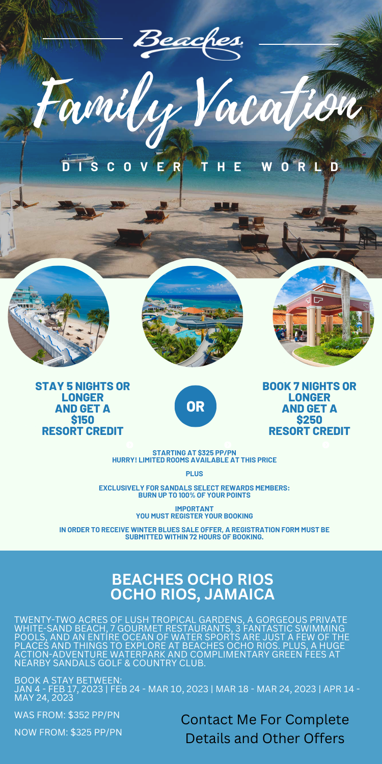 Sandals family hot sale vacation packages